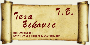 Teša Biković vizit kartica
